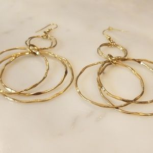 Gold Hoop Chandelier Earrings